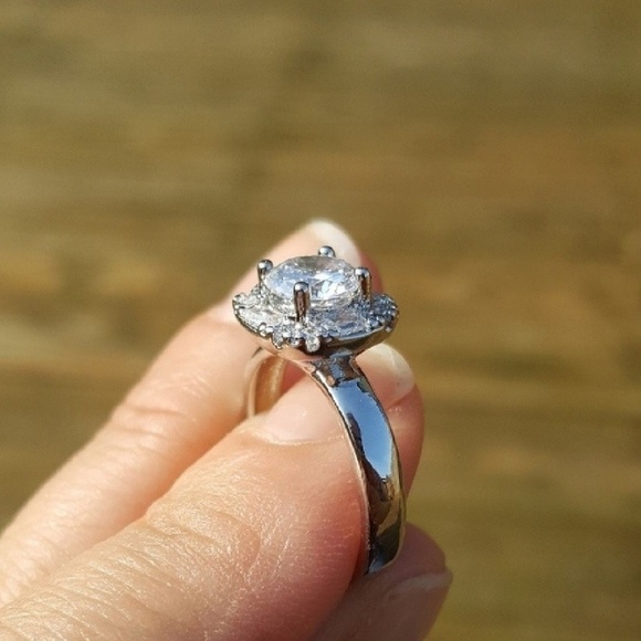 Halo Moissanite Engagement Ring - Picture 3 of 3